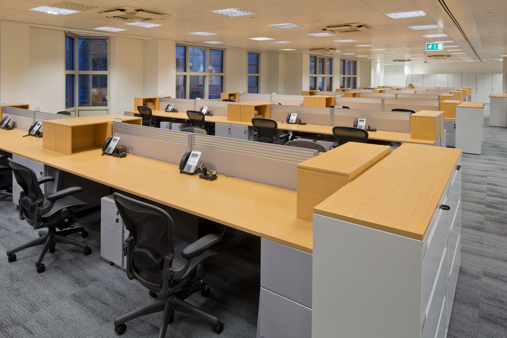 An open plan office - very open