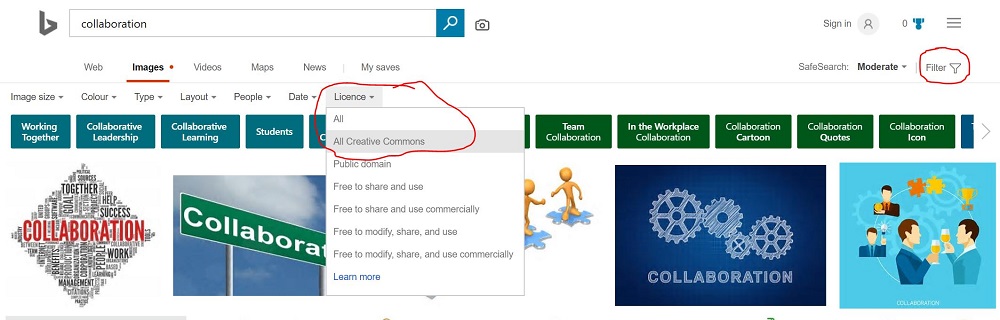 Bing filtering