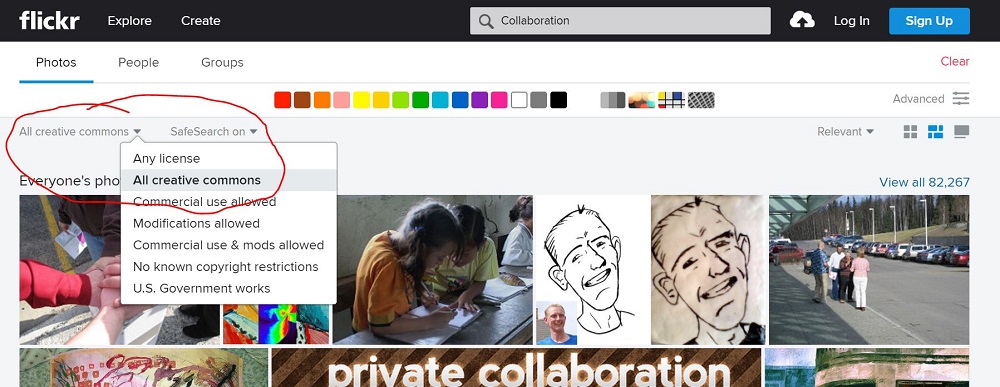 Flickr filtering